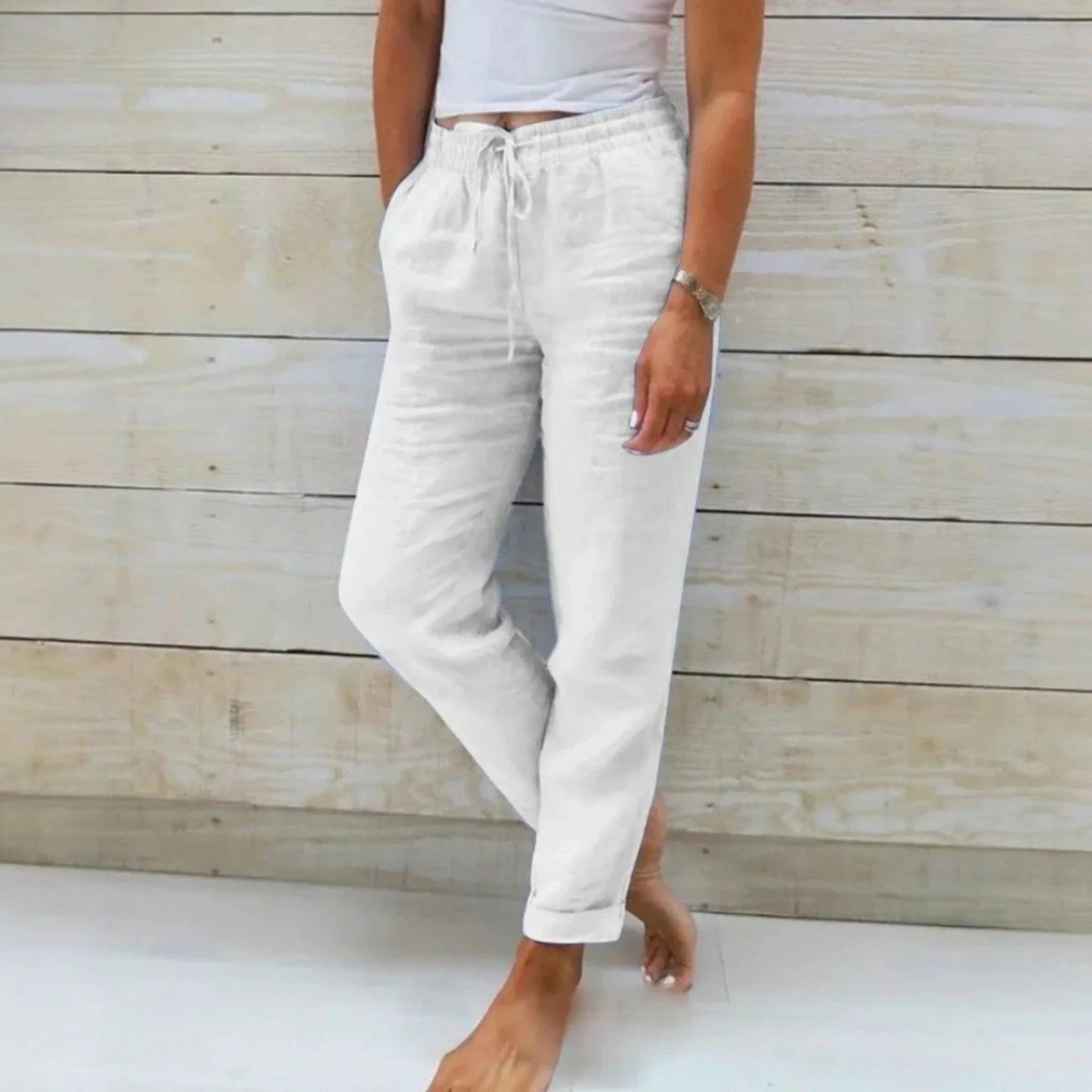 Women's Drawstring Cropped Pants | Ankle Length Style - Nelluva