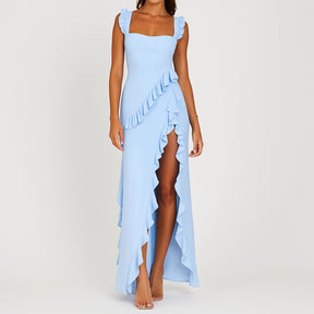 Women's Ruffled Maxi Dress | Sleeveless Design