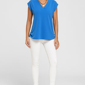 Women's Summer Blouse With V-Neck | Short Sleeve Style