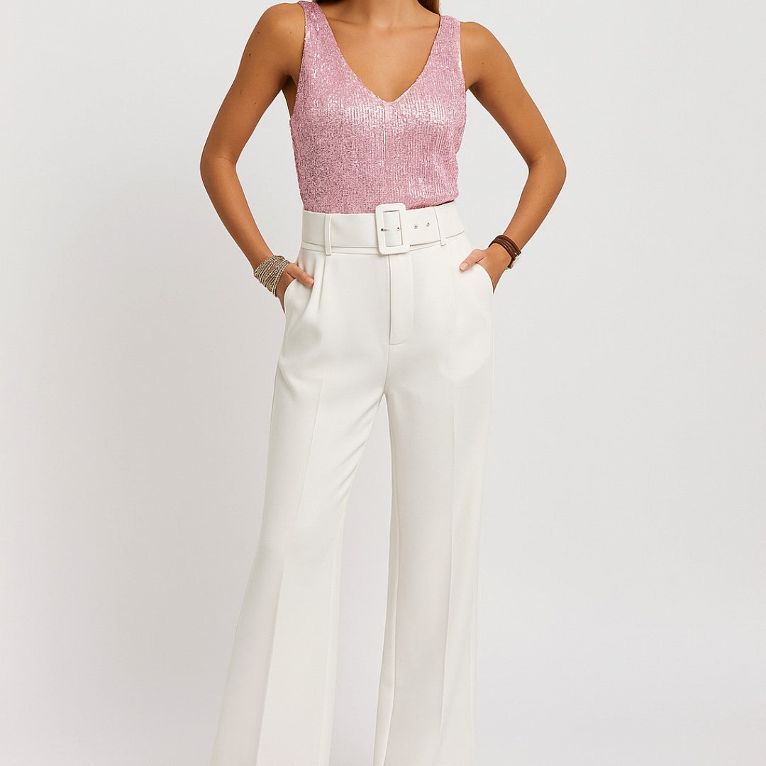 Women's Sequin V-Neck Tank Top