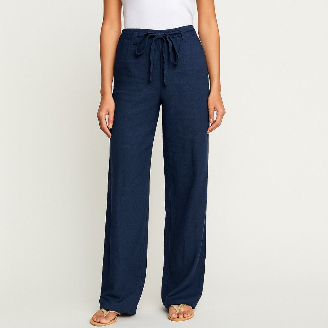 Women's Long Trousers With Belt | High-Waisted Fit