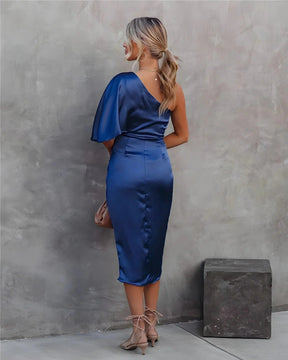 Satin Style Evening Dress - Nelluva