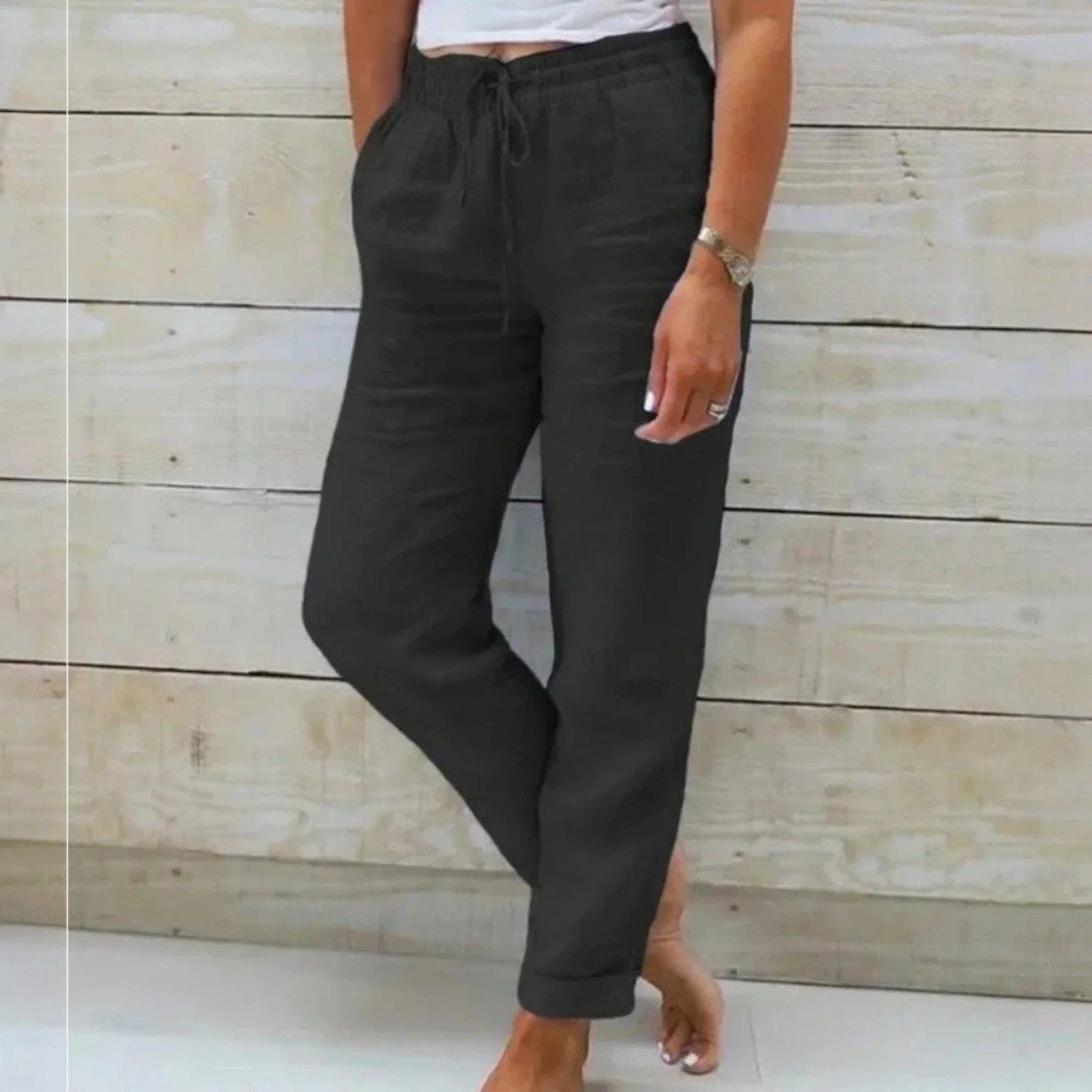 Women's Drawstring Cropped Pants | Ankle Length Style - Nelluva