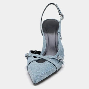 Women's Shoes | Denim Style High Heels - Nelluva